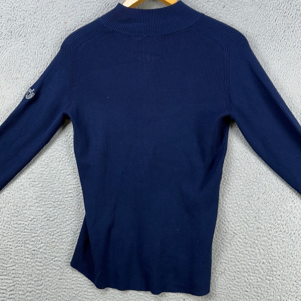 Peter Millar Sweater Pullover Womens Medium Blue Knit Quarter Zip Pullover NEW - Picture 3 of 11